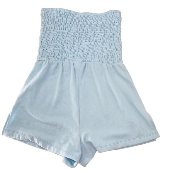 Fortune Swimwear Sophia Smocked Romper In Light Blue - Picture 4 of 5